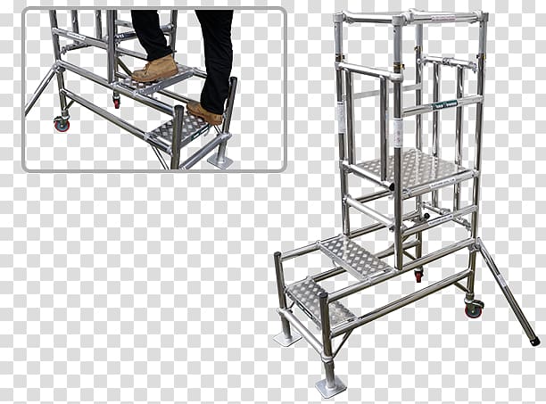 Scaffolding Aluminium Podium Lectern Ladder, Man On Ladder Chainsaw transparent background PNG clipart