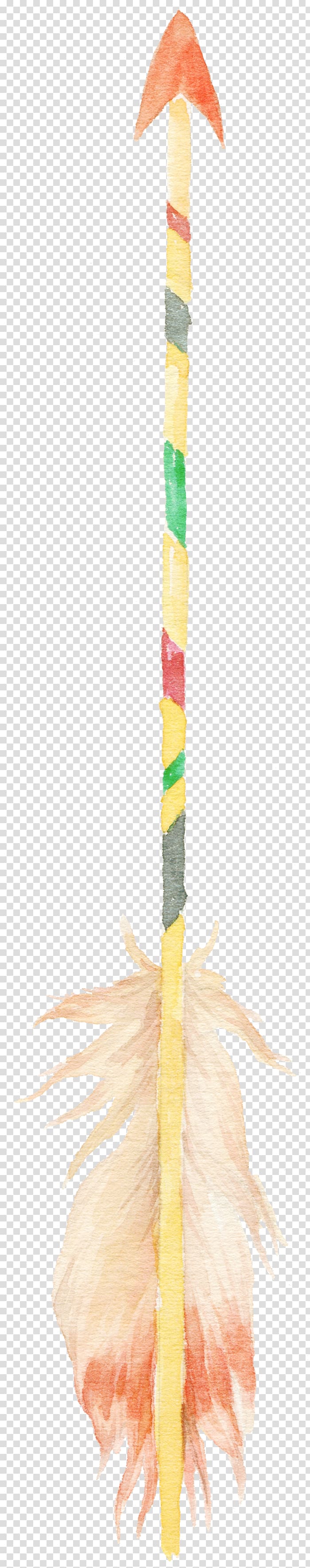 multicolored arrow with feather, Watercolor painting, Watercolor Painting arrows transparent background PNG clipart
