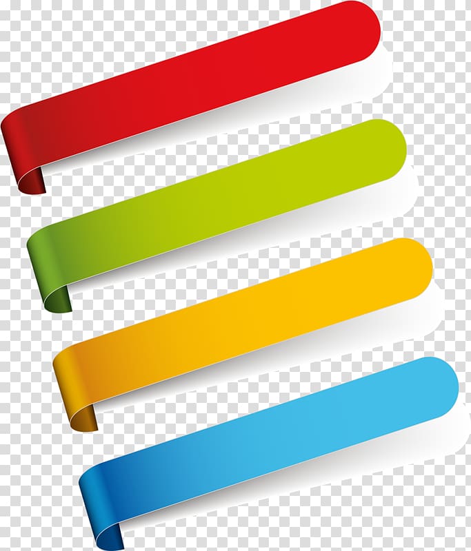 four assorted-color strips, Ribbon Color, Color ribbons transparent background PNG clipart