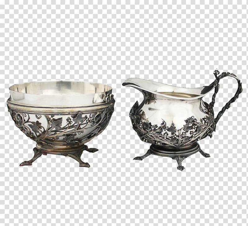 Jingdezhen Porcelain Bowl, All silver porcelain transparent background PNG clipart