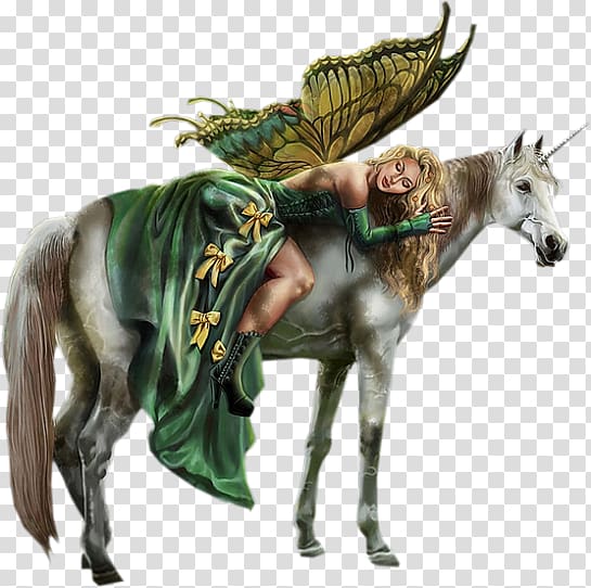 woman riding on unicorn, Fairy tale Elf Fantasy Unicorn, Fairy transparent background PNG clipart