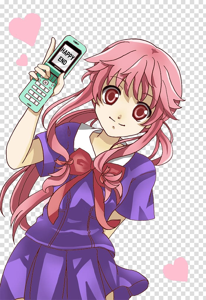 Free: Yuno Gasai Aru Akise Anime Future Diary Yukiteru Amano, anime amour  transparent background PNG clipart 