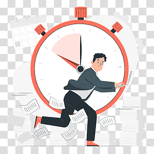 illustration, Deadline, work, running, time, organize transparent background PNG clipart thumbnail