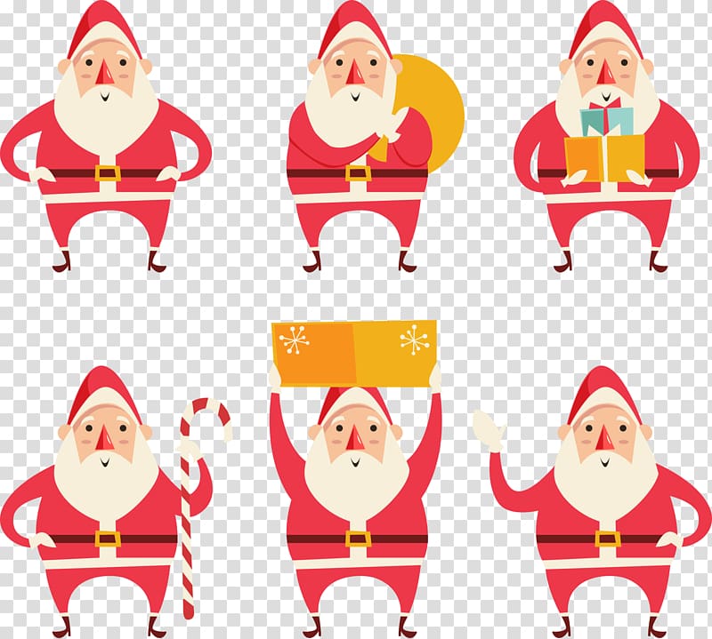 Santa Claus Christmas ornament, Santa placards transparent background PNG clipart