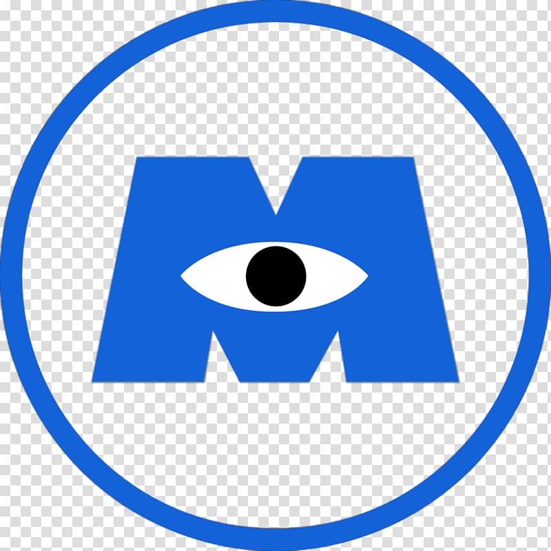 blue M logo illustration, Mike Wazowski Monsters, Inc. Logo Pixar, Monsters inc transparent background PNG clipart