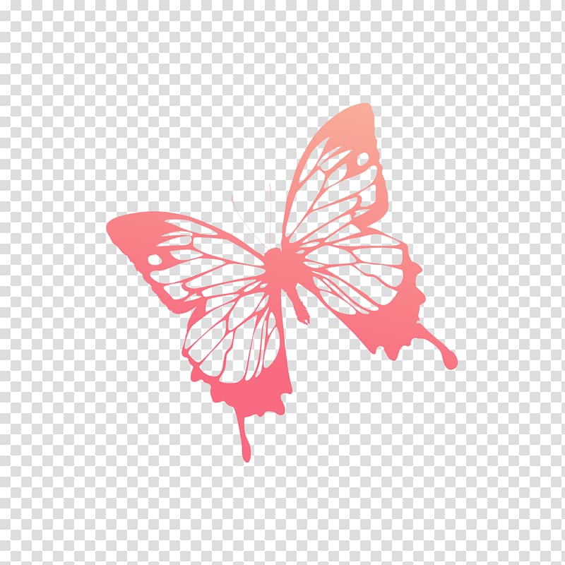 pink butterfly illustration, Mariposa Monarch butterfly, Red butterfly transparent background PNG clipart
