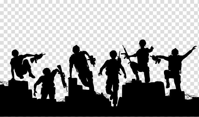 army , Soldier illustration Silhouette, Ruins soldiers transparent background PNG clipart