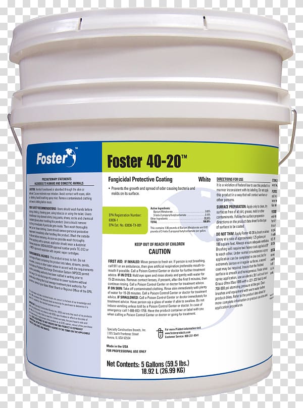 Foster 40-20 Fungicidal Protective Coating Fungicide Nikro 861708 Foster 40-25 Full Defense Adhesive, transparent background PNG clipart