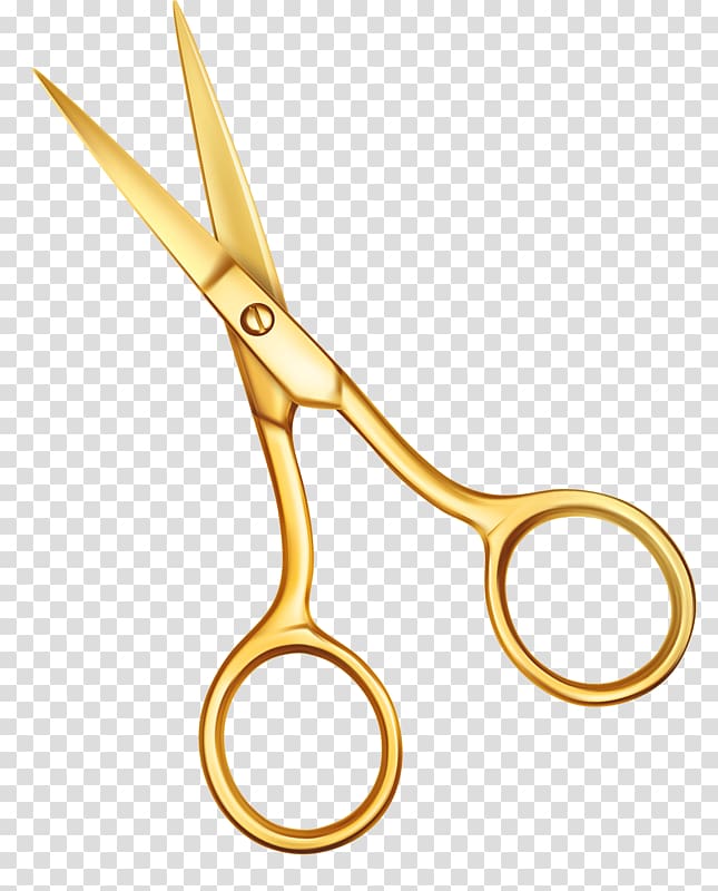 gold scissors, Scissors Icon, Golden Scissors transparent background PNG clipart