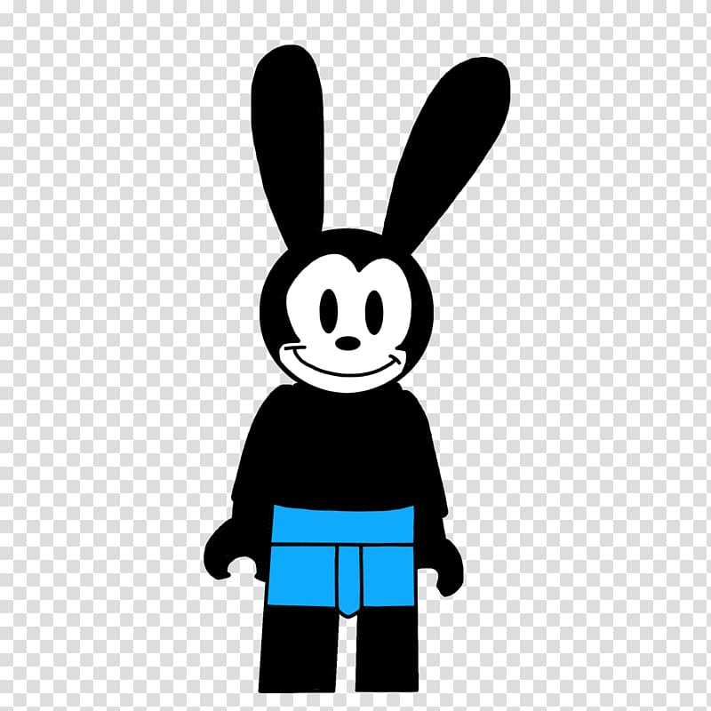 Oswald the Lucky Rabbit Mickey Mouse Disney Tsum Tsum, Cartoon bunny hand painted rabbit black rabbit transparent background PNG clipart