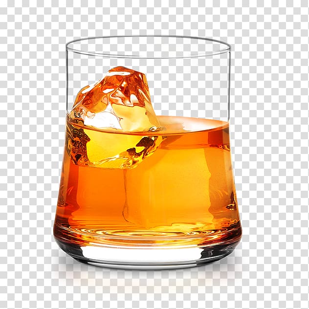 clear rocks glass with orange liquid and ice, Liqueur Cognac Brandy Wine Cocktail, cognac transparent background PNG clipart