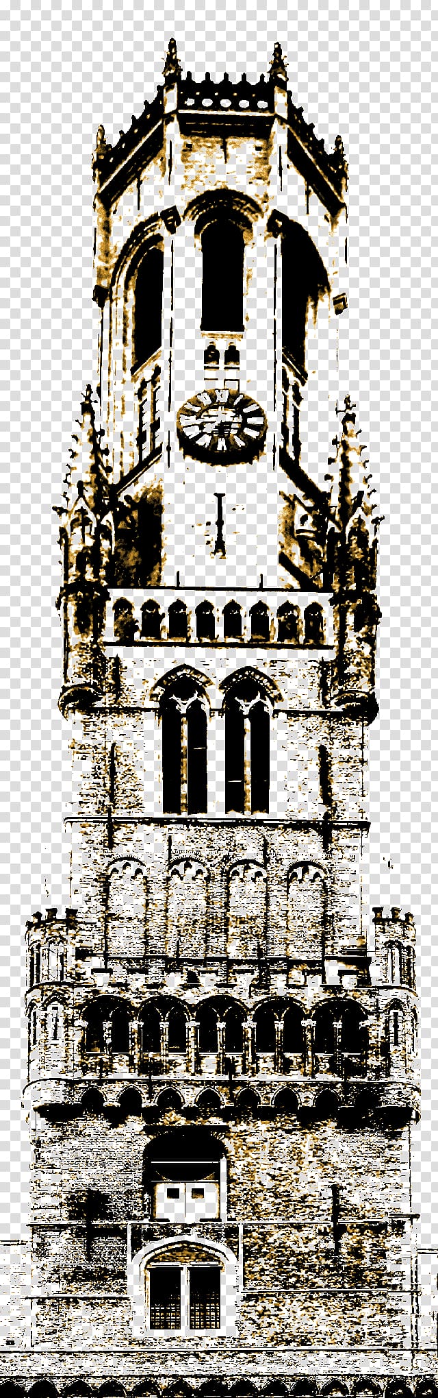 Belfry of Bruges Tower Building Gothic architecture Medieval architecture, belfry transparent background PNG clipart