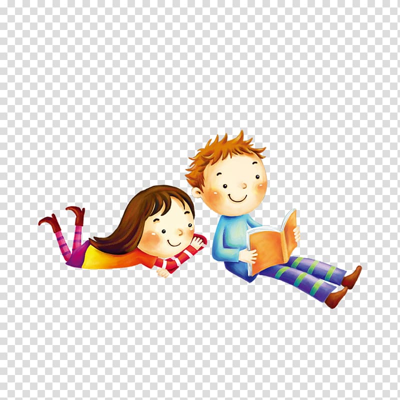 Reading Childhood Coloring book, Cartoon doll transparent background PNG clipart
