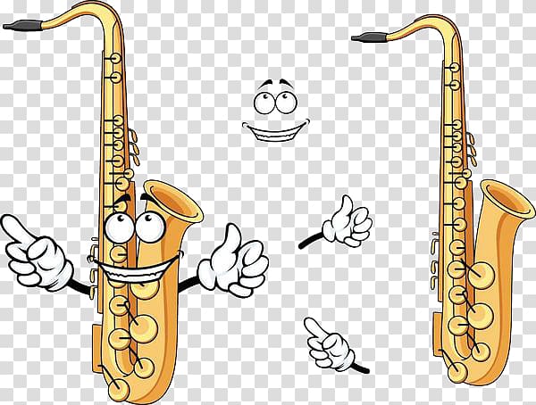 Saxophone Cartoon Musical instrument Drawing, A trumpet player; a trumpet villain transparent background PNG clipart