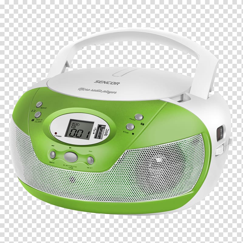 Boombox CD player Sencor Compact disc CD-R, radio transparent background PNG clipart