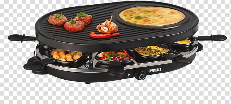 Barbecue Grilling Princess 8 Oval grill Party 8person 1200W Black raclette grill Teppanyaki, griddle crepes transparent background PNG clipart