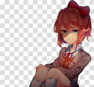 492 Kb Png - Doki Doki Literature Club Monika Sprite, Transparent Png, free  png download