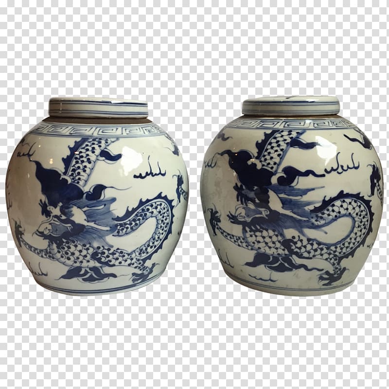 Blue and white pottery Chinese ceramics Vase, the blue and white porcelain transparent background PNG clipart