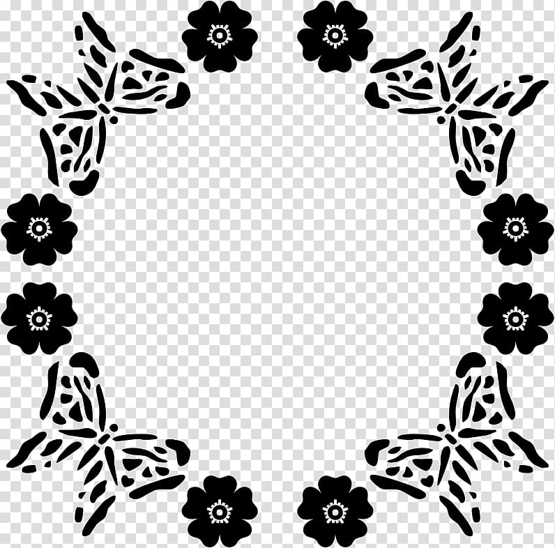 Border Flowers , butterfly frame transparent background PNG clipart