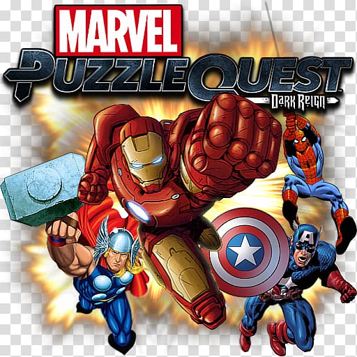 Marvel Puzzle Quest Dark Reign Superhero Thanos Iron Man, Iron Man transparent background PNG clipart