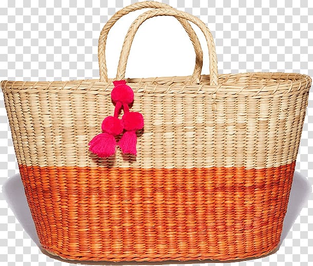 Tote bag Wicker Hamper Picnic Baskets, straw hat sunscreen transparent background PNG clipart