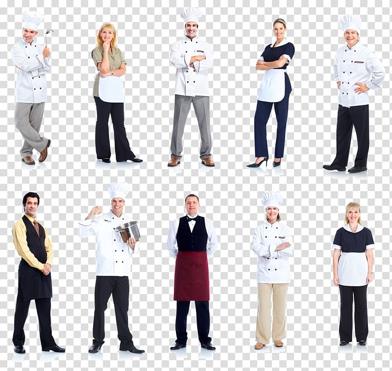 assorted-dressed lot, Chef Waiter Cook Restaurant Uniform, uniform transparent background PNG clipart