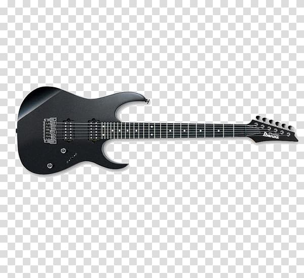 Ibanez RG Seven-string guitar Electric guitar, Black guitar transparent background PNG clipart