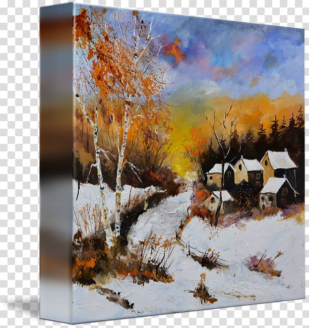 Ledent / Pol Watercolor painting Oil painting, winter scene transparent background PNG clipart