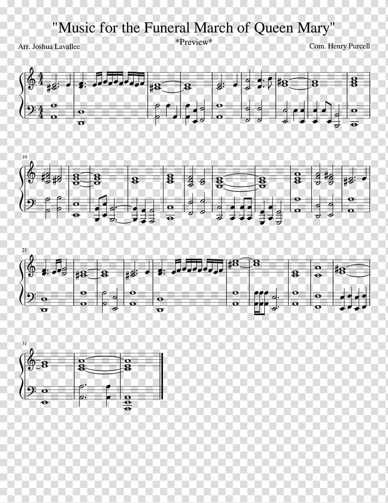 Sheet Music Funeral Sentences and Music for the Funeral of Queen Mary Funeral march Funeral: March Piano Sonata No. 2, sheet music transparent background PNG clipart
