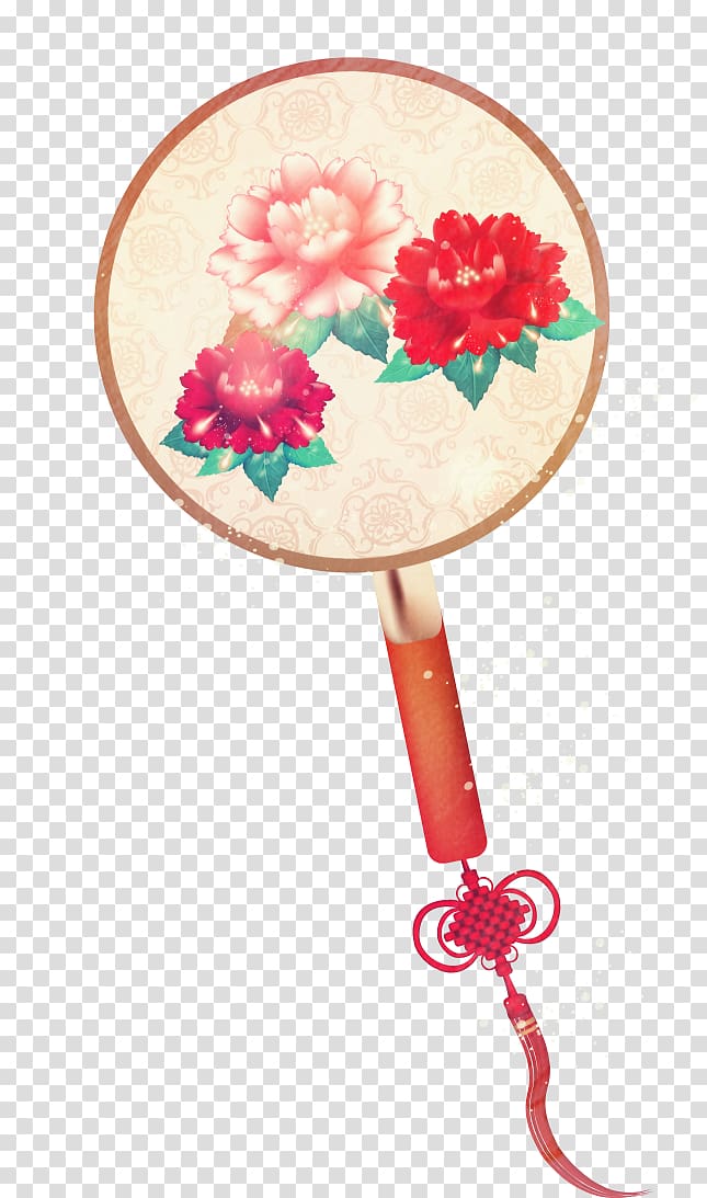 Hand fan, Hand-painted Chinese fan sub transparent background PNG clipart