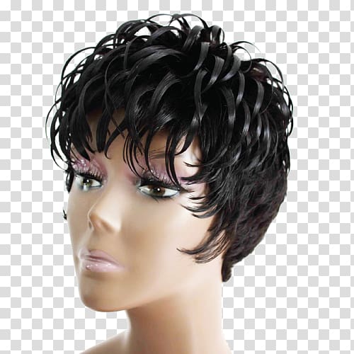 Black hair Wig Hair coloring Long hair, hair transparent background PNG clipart