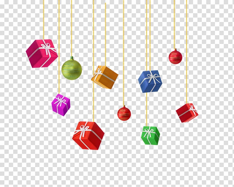 Gift Christmas Gratis Box, Hanging different angles gift box transparent background PNG clipart