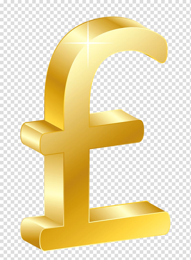 gold pound symbol, Money Pound sterling , 3D Gold UK Pound transparent background PNG clipart