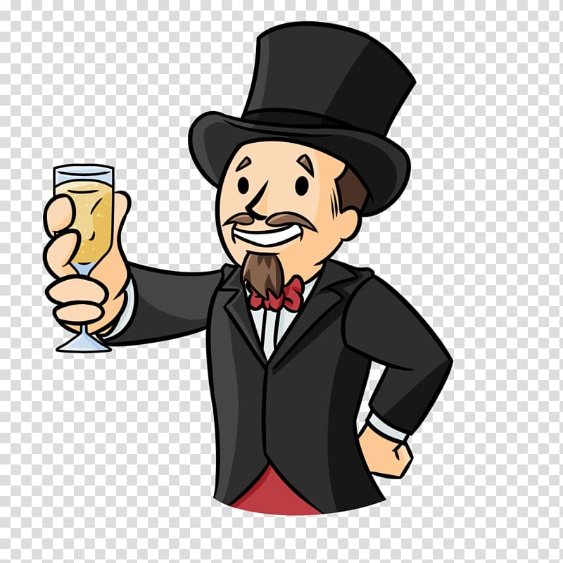 Digital art Drawing Gentleman, Champagne cheers transparent background PNG clipart