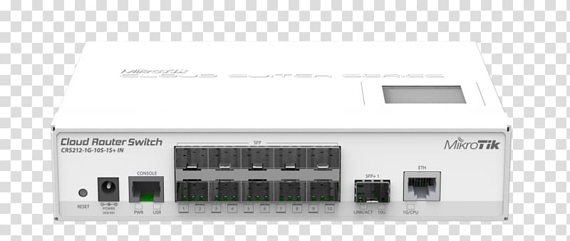 MikroTik CRS106-1C-5S Small form-factor pluggable transceiver Network switch Gigabit Ethernet, Mikrotik Routeros transparent background PNG clipart