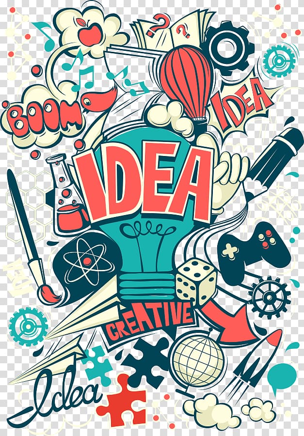 multicolored idea illustration, Creativity Idea, illustration creative thinking transparent background PNG clipart