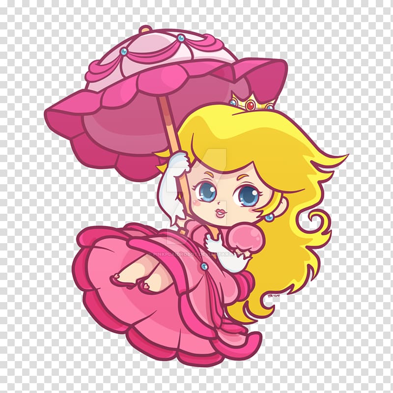 Super Princess Peach Mario Chibi Drawing, peach transparent background PNG clipart