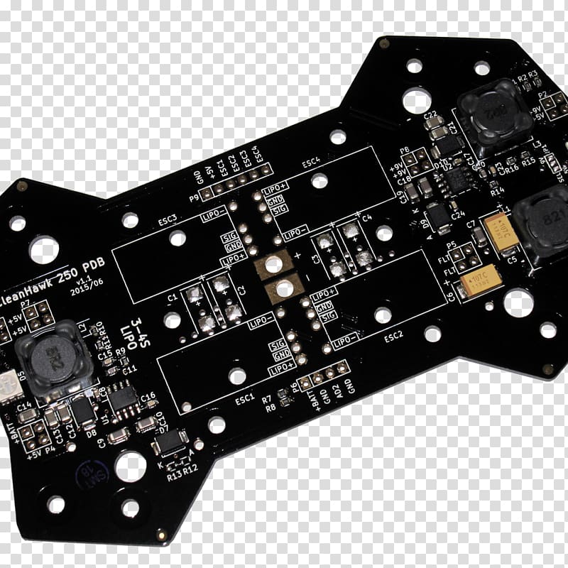 Microcontroller Distribution board Quadcopter Electricity Electric power distribution, circuit board graphics transparent background PNG clipart