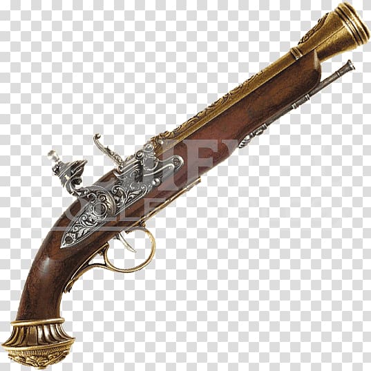Trigger 18th century Firearm Flintlock Pistol, weapon transparent background PNG clipart