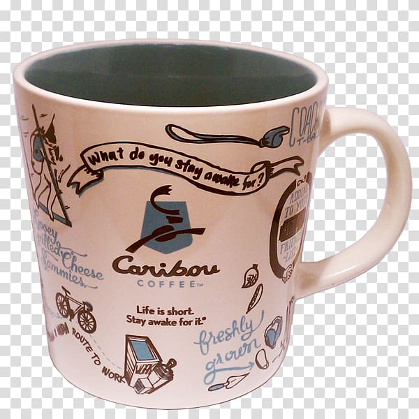 Coffee cup Ceramic Caribou Coffee Mug, mug transparent background PNG clipart