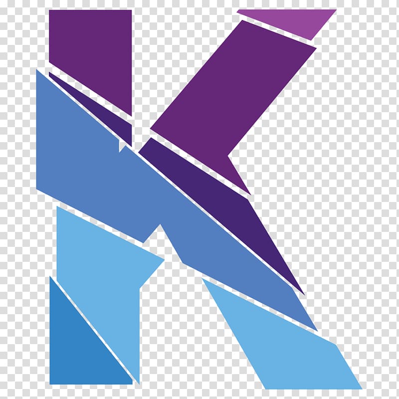 purple, teal, and blue letter k , , Color geometric version of the K transparent background PNG clipart