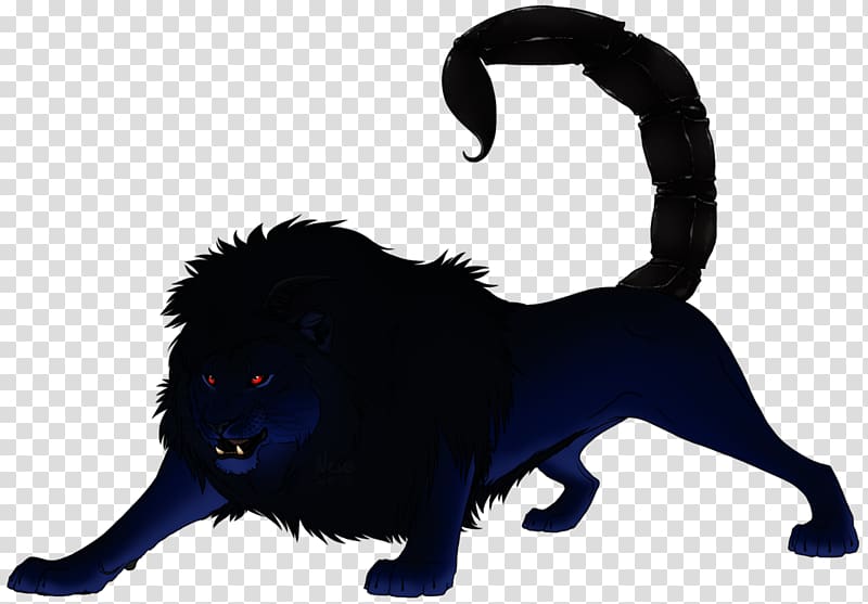 Manticore Lion Silhouette, angry wolf face transparent background PNG clipart