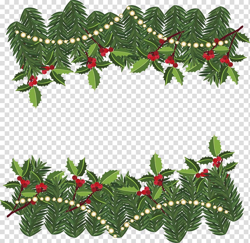 Christmas tree Pine Leaf Christmas ornament, Loose leaf frame transparent background PNG clipart