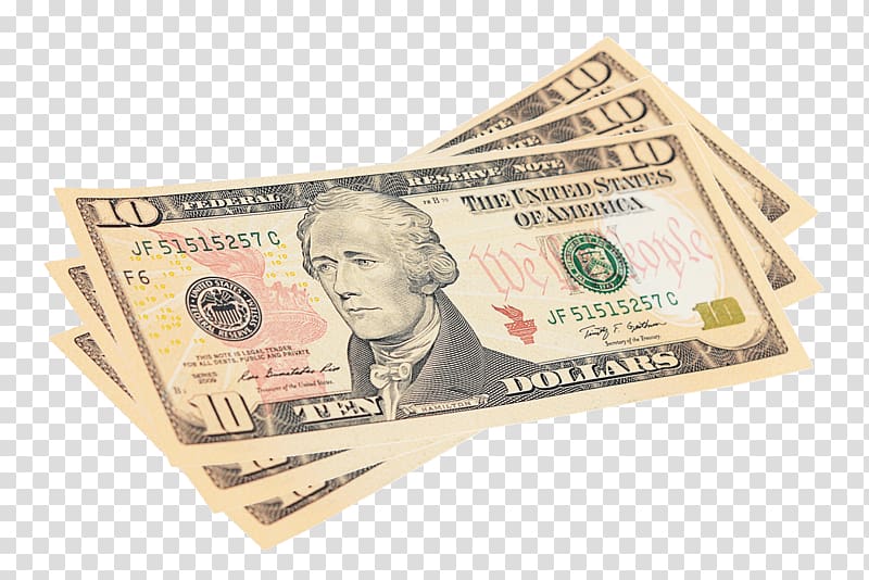 Money United States Dollar United States ten-dollar bill Cash Banknote, hundred dollar bills transparent background PNG clipart