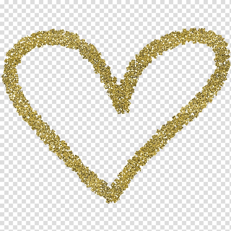 Heart Valentine\'s Day Gold, glitter border transparent background PNG clipart