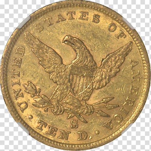 Double eagle Coin Aureus Gold, Coin transparent background PNG clipart