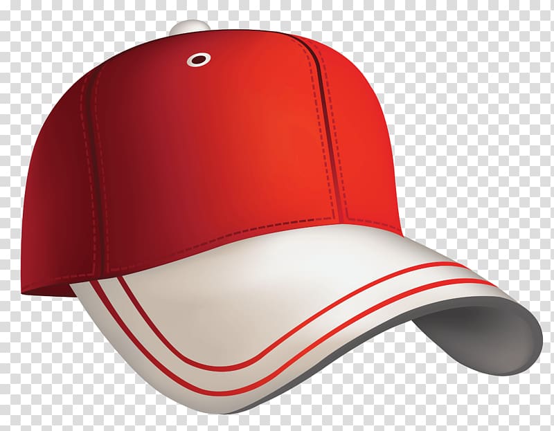 red and white baseball cap art, Red White Cap transparent background PNG clipart