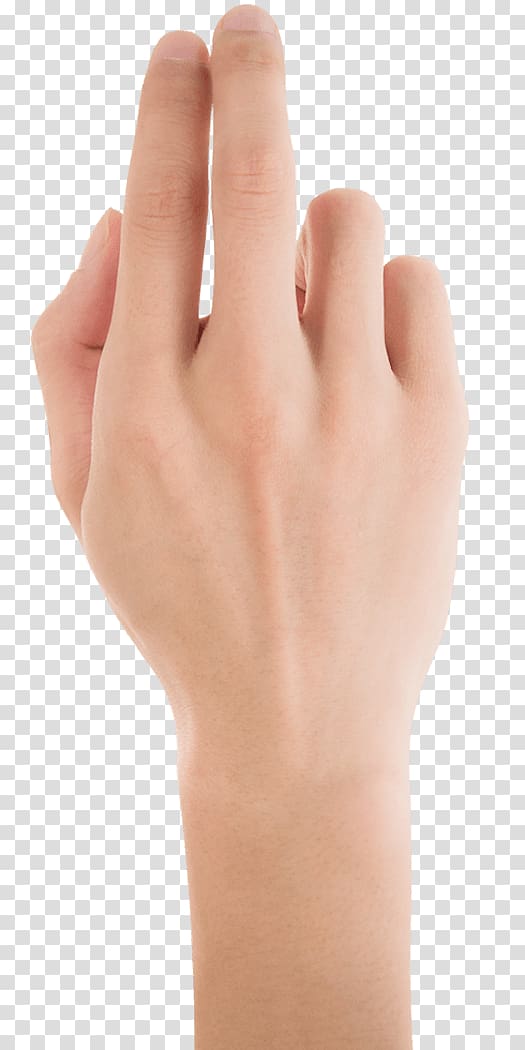 Thumb Index finger Middle finger, hand transparent background PNG clipart