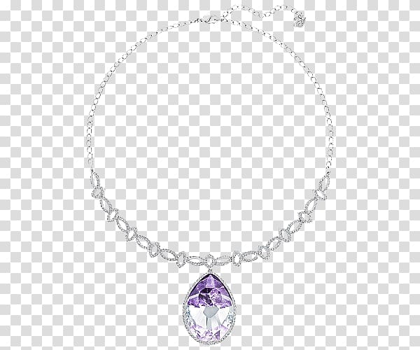 Swarovski AG Jewellery Necklace Gemstone Amethyst, Swarovski jewelry women necklace purple transparent background PNG clipart
