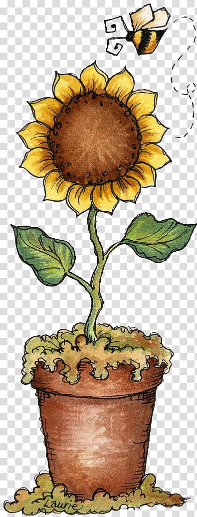 Drawing Decoupage Painting , sunflower transparent background PNG clipart